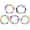 Kristallarmband-Set mit Glasperlen für Mädchen - K-Pop-inspiriertes stapelbares Schmuckgeschenk