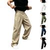 Pantalones Casuales de Lino para Hombre con Pierna Recta, Corte Relajado, Caída Natural, Transpirables y Cómodos