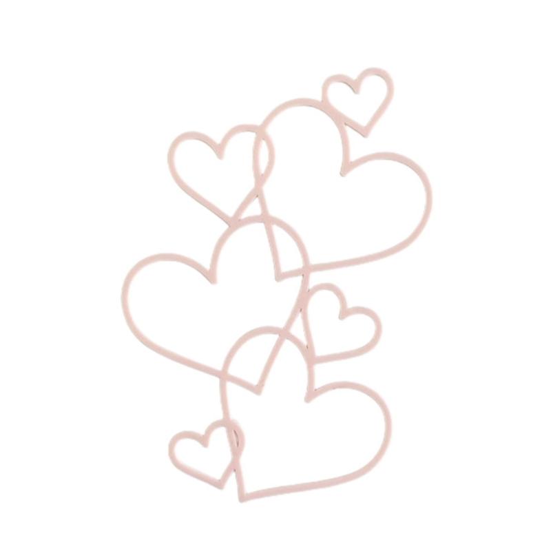 

Acrylic Love Heart Cake Decoration Valentine s Day Dessert Party Decoration рожевий