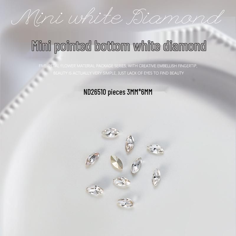 

10-Piece White Diamond and Irregular Shape Nail Art Accessories