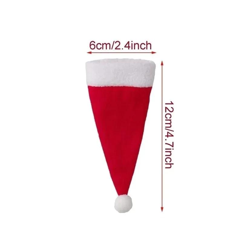 

Merry Christmas Decoration 2025 Christmas Tableware Bag Holder Christmas Hat Fork Knife Cutlery Bag Christmas Ornament Decor 10PCS