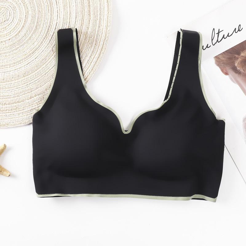 Women Seamless Wire Free Latex Vest Style Sleep Yoga Sports Bra