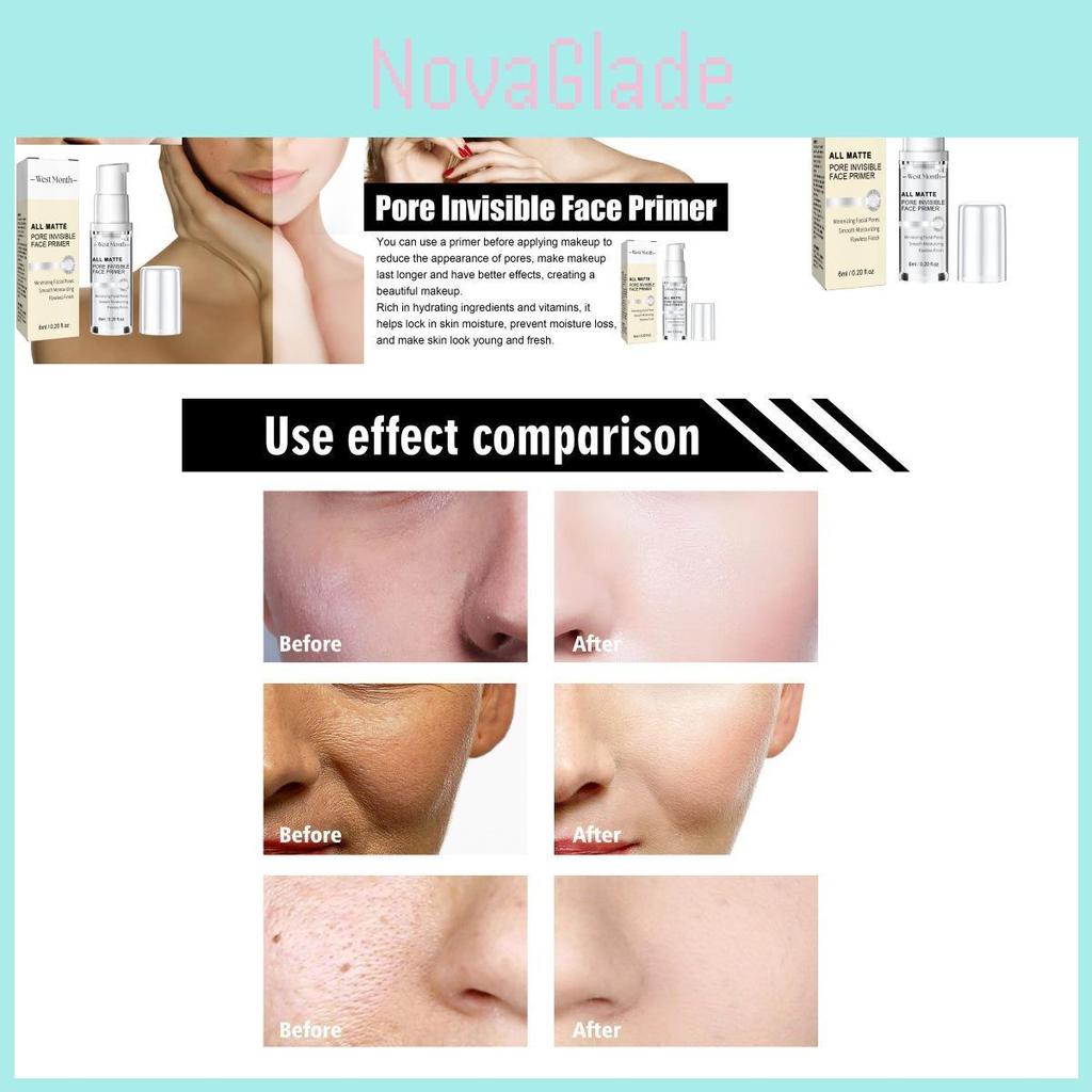 West Month Pore Invisible Primer Cream Hydrating Brightening Natural Finish For Flawless Makeup Application