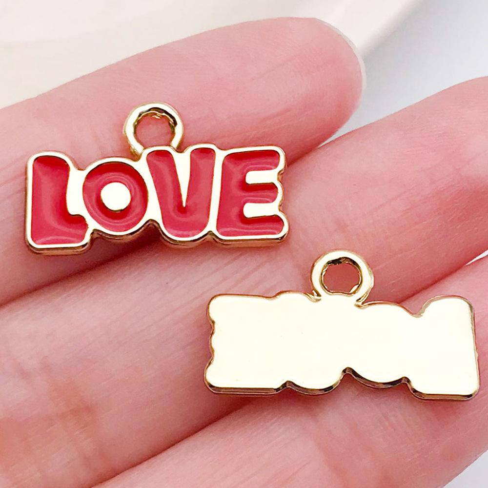 Red And Love Heart Peach Jewellery Accessories Diy Bracelet Keychain Necklace Pendant Alloy Oil Drop