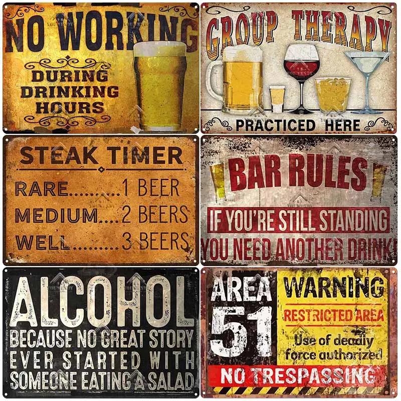 Funny Bar Metal Sign, Retro Plaque, Vintage Tin Sign, Alcohol Drinker, Pub, Club, Man Cave, Kitchen Wall Decoration