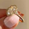 Luxurious Sparkling Zircon Square Women's Ring, Exquisite and Fashionable Wedding Banquet Jewelry Accessories