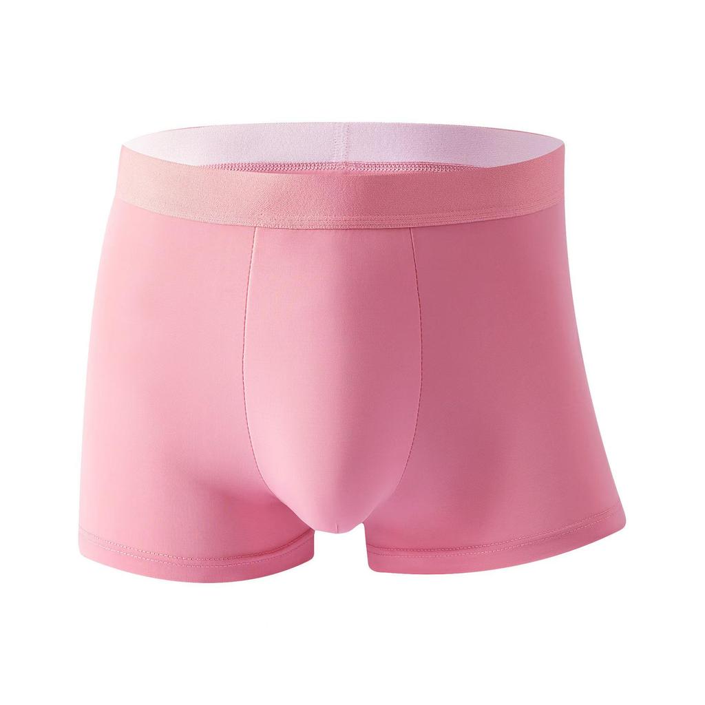 Men's Ice Silk Breathable Solid Color Boxer Briefs - Plus Size Available