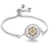 Crystal Rhinestone Aromatherapy Tree of Life Bracelet - Adjustable Titanium Steel with Essential Oil Compartment.