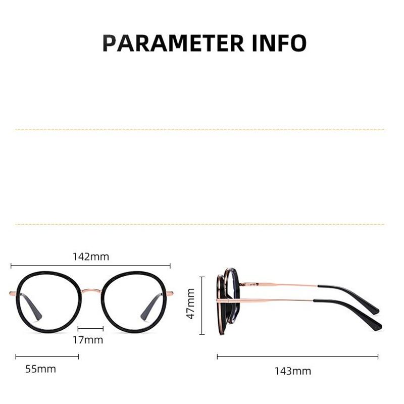 0 -0.5 -0.75 To -6.0 Round Myopia Glasses With Prescription 1.56 Aspheric Blue Blocking Light Student Computer Optical Spectacles