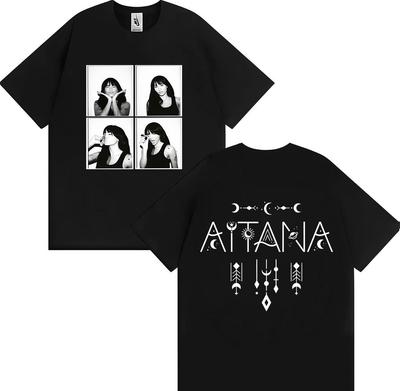 Trendiges Aitana Grafik T-Shirt Herren Damen Pop Doppelseitiger Druck Sommer Streetwear Baumwoll T-Shirt Lässige Oberteile Geschenk für Fans Streetwear