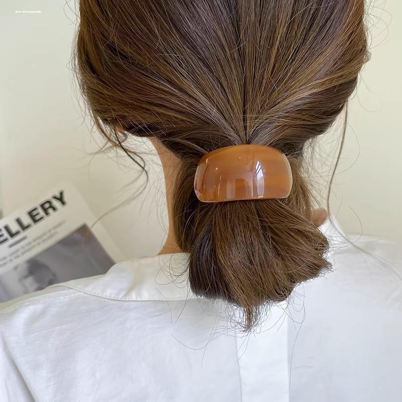 1Pc 8cm Acetate Acr Geometric Elastic Hair Cuff Ponytail Holder Hair Scrunchies Fashion Hair Accessories for Women Hair Ties