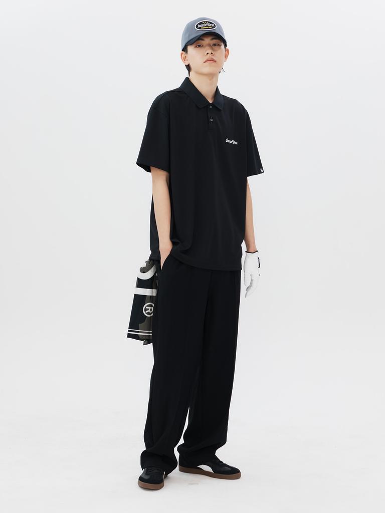 Jeimiweseuteu [Jwgc] J.T.C Lettering Polo Shirt (Black)