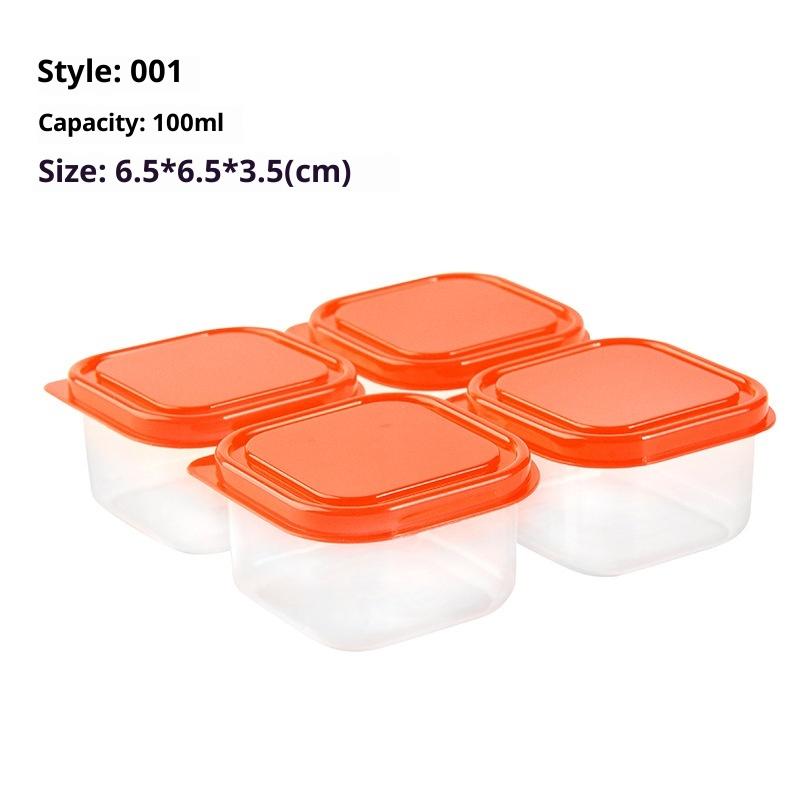 4/6pcs Baby Food Freezer Storage Container Baby Food Storage Container Blocks With Storage Tray 4pcs Orange