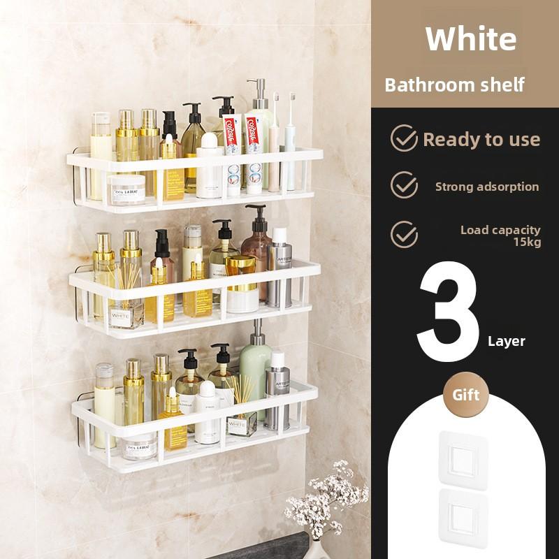 Bathroom Rack No Punching Wall-mounted Toilet Rack Sanitary Products Storage Rack Nail-free Storage Rack