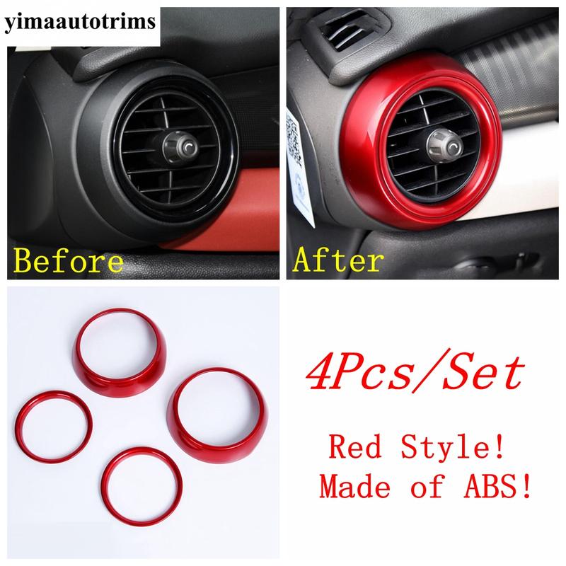 Anneau Cercle Couvercle Garniture de Sortie d'Air AC Latérale du Tableau de Bord Pour Mini Cooper S F55 F56 F57 2014 - Accessoires Rouges