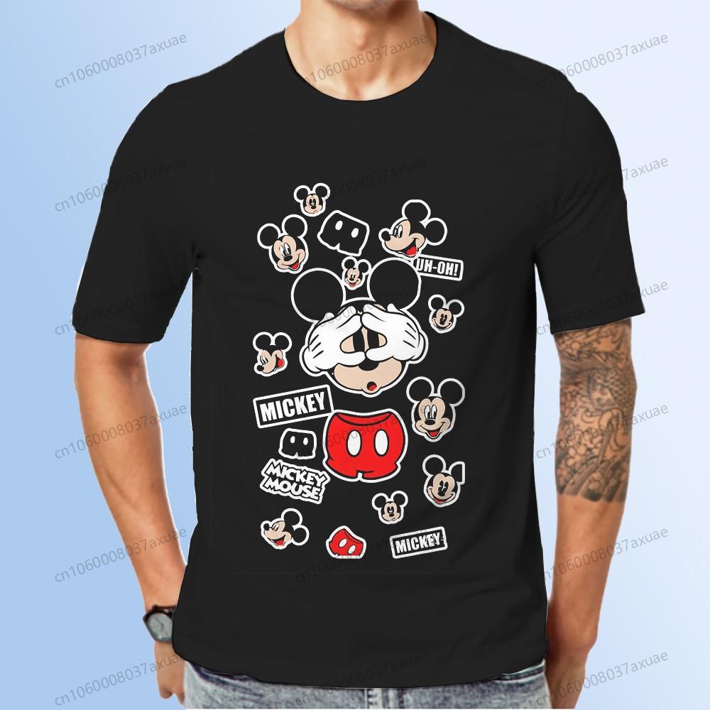 

Streetwear Men s T-Shirt Disney Mickey Mouse Fashion 2025 New Y2k Kid s Clothes 110-6XL Oversize Summer 3D Print Anime Summer 4XL
