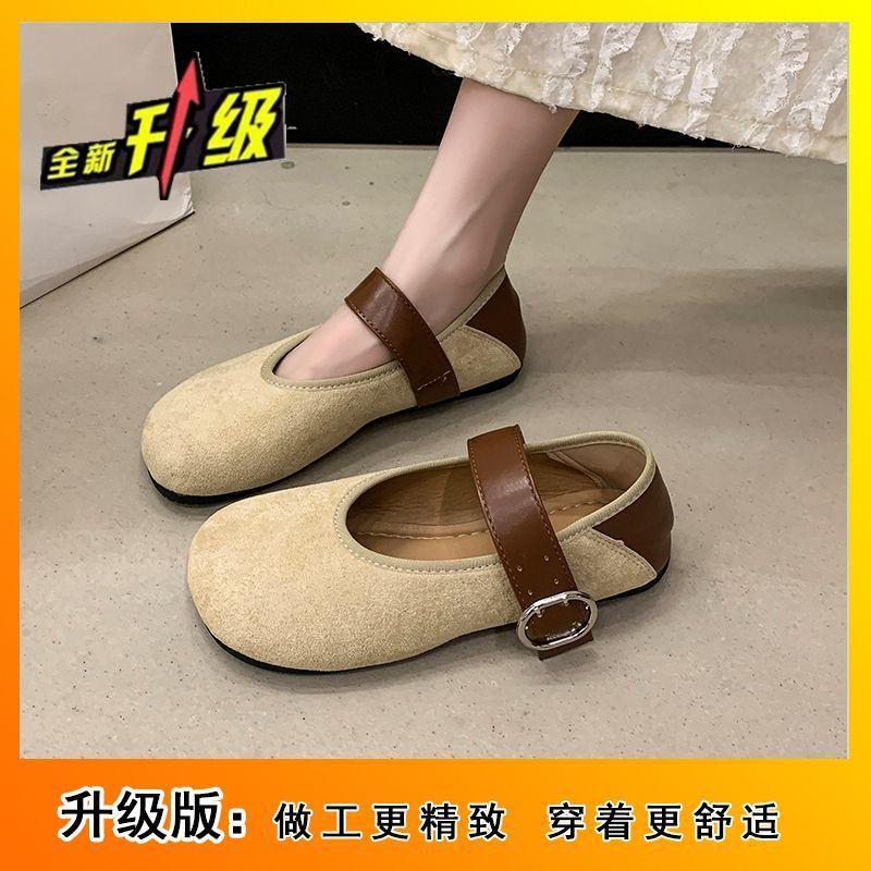 Internet celebrity French retro Mary Jane single shoes fashion two wear flat grandma shoes round head ballet shoes 2025 autumn