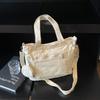 New Casual Simple Large-capacity Tote Bag New Canvas Bag Solid Color Student Fashion Messenger Dumpling Bag
