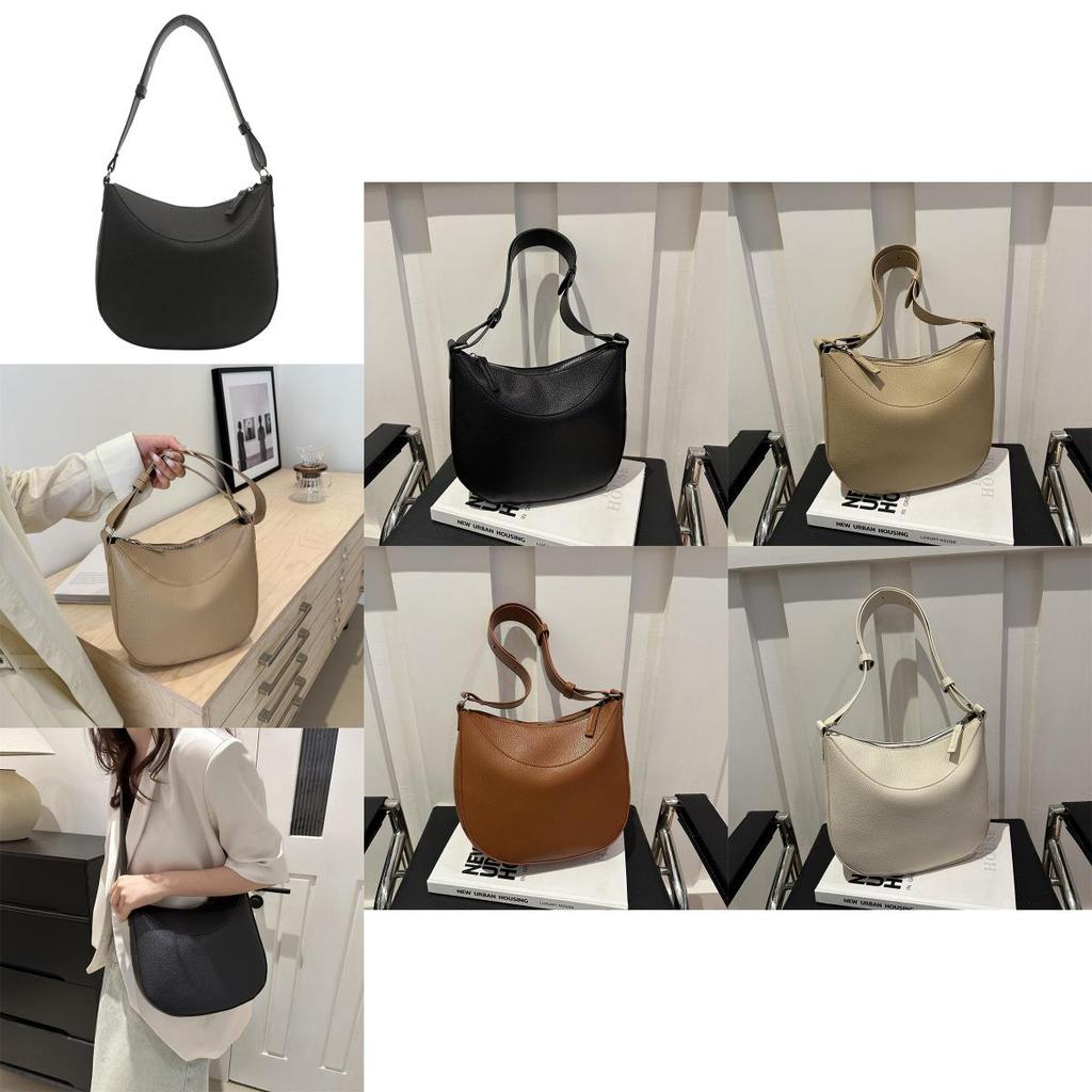 Stylish Spring Womens Shoulder Bag Classic Chic Pu Fabric Small Handbag In Black Khaki Brown And White