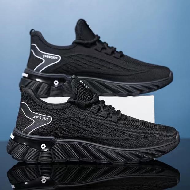 Men's Shoes Summer New Breathable Thin Mesh Flying Weaving Increase Casual Men's Sports Shoes
