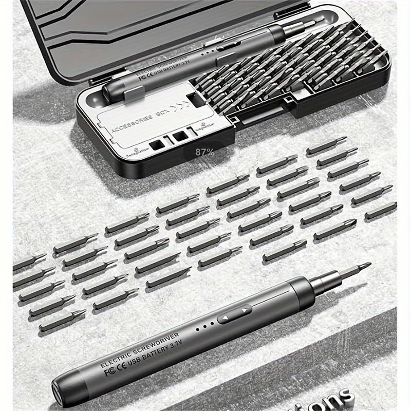 Compact Precision Electric Screwdriver Set - Quiet, Durable, Rechargeable with High Torque, 46-In-1 Multifunctional Portable Tool Kit for Car/Home Use