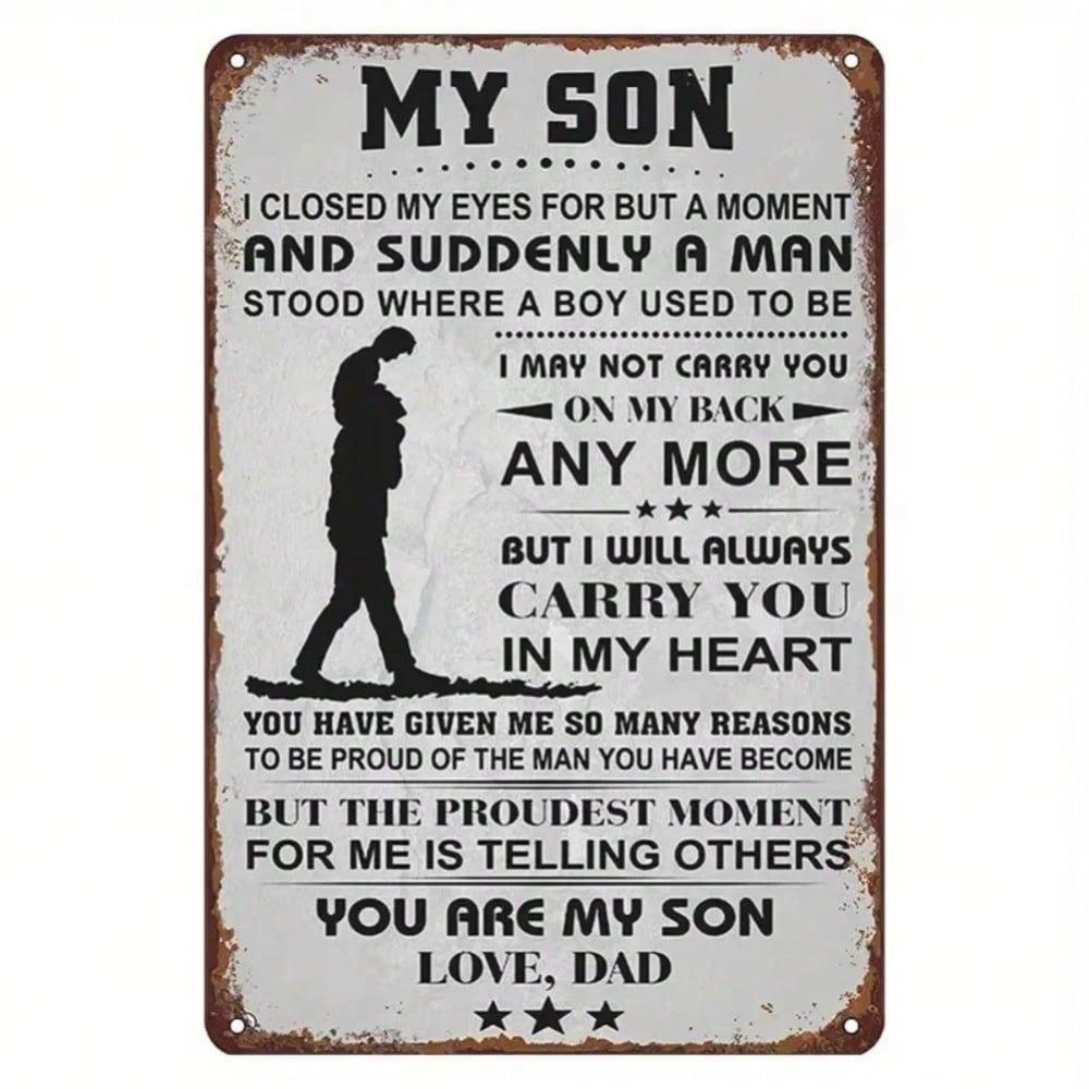 Tin Sign My Dad My Hero Father's Day Gift Rustic Home Decor
