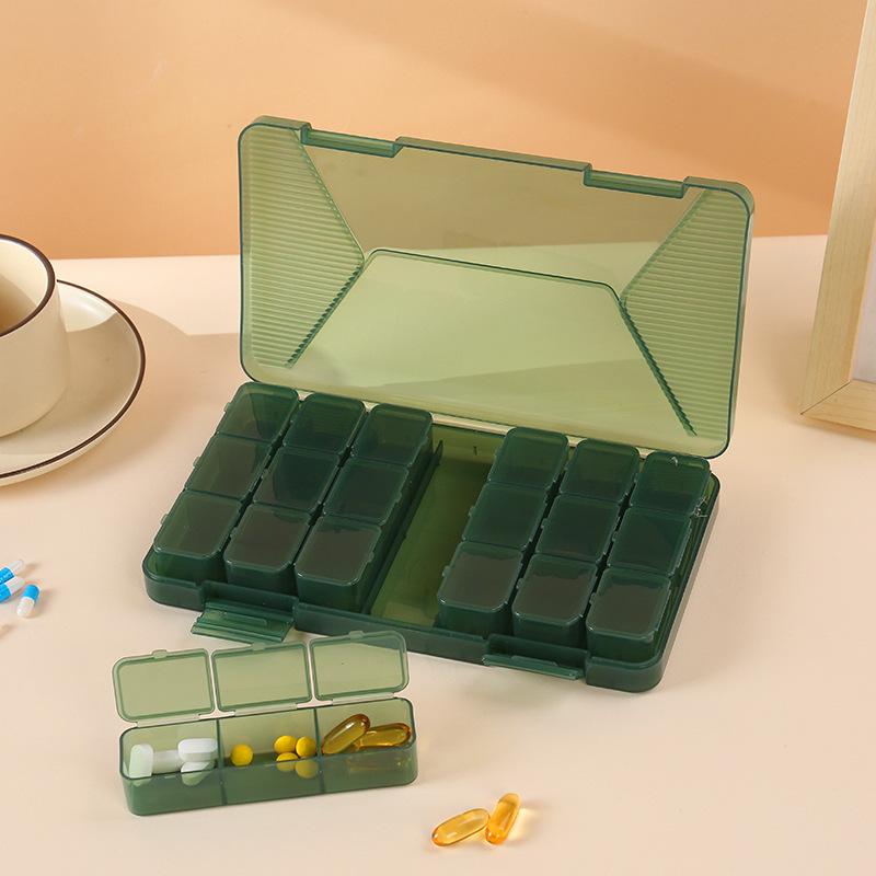 Weekly Pre-Portioned Pill Box for Elderly - Portable 3 Meals a Day Organizer