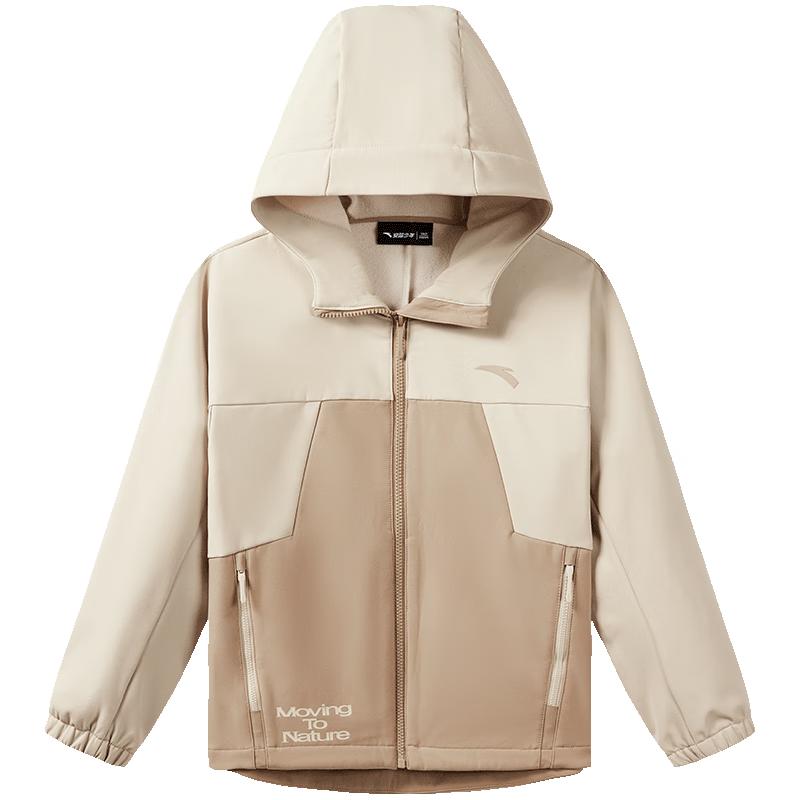 Anta Kids Winter Fleece-Lined Water-Repellent Hooded Jacket 160