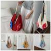 Fish Hollow Out Woven Bag Magnetic Buckle Tassels Beach Handbag Cotton Crochet Shoulder Bag  Beach