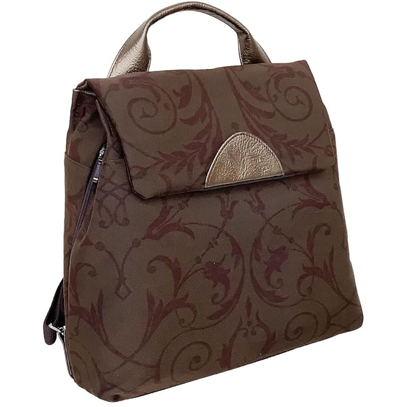

[HARUBE] Kyoto Naniwaya rucksack nylon lightweight slim day bag The craftsman staining ladies # E2-914 Arabesque (chocolate x bronze)