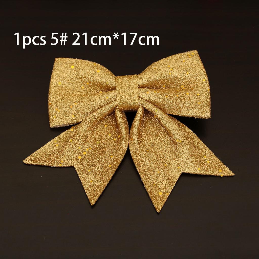 1/2Pcs Christmas Bows Hanging Decorations For Christmas Tree Diy Gold Silver Red Bowknot Pendant For Xmas Wreath New Year