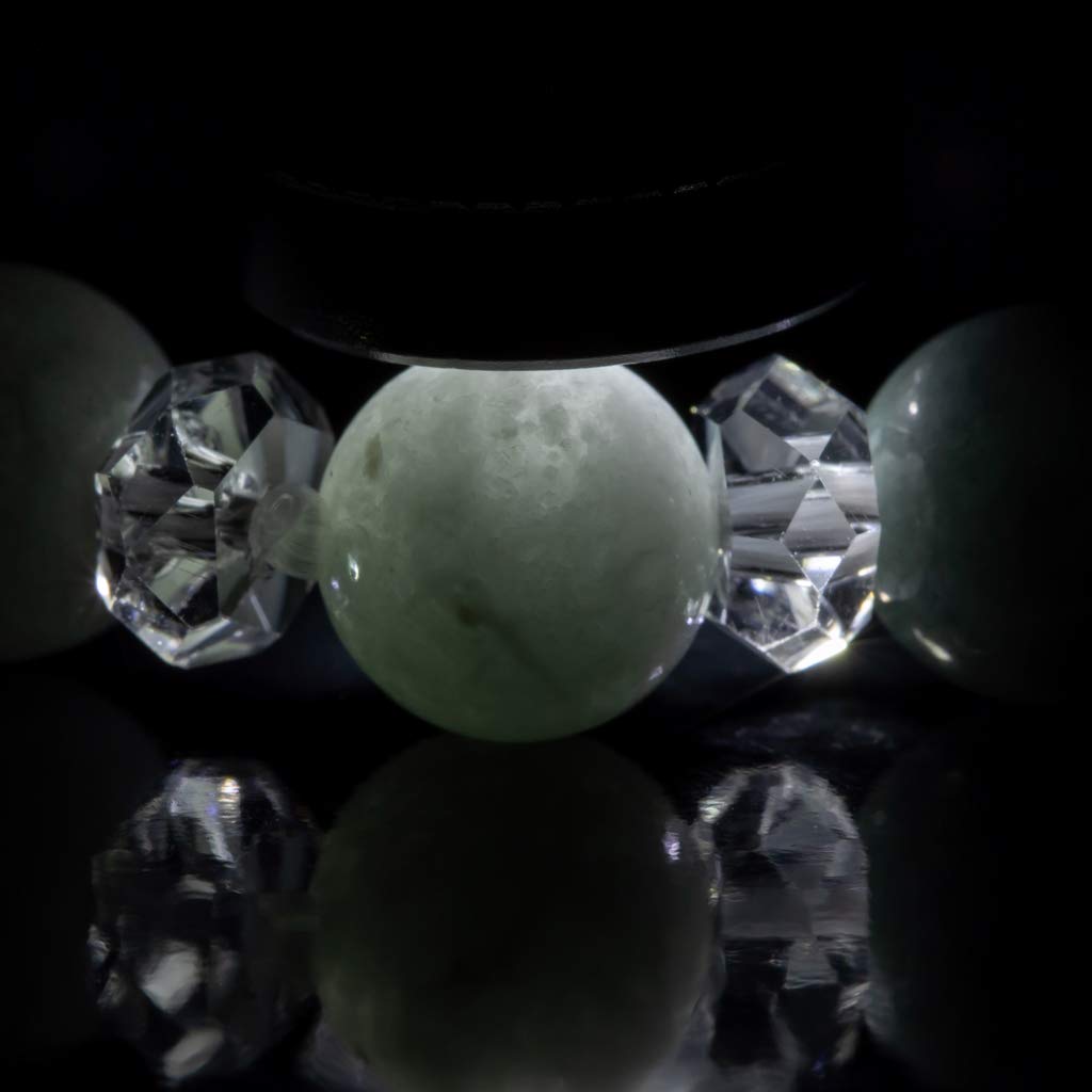 16cm Itoigawa Natürlicher Jadeit Armband mit Blau und einem Wunderschönen Japanischen Nationalstein und Jomon Kraftstein Jadeit Werkstatt Spezial Paulownia Holz