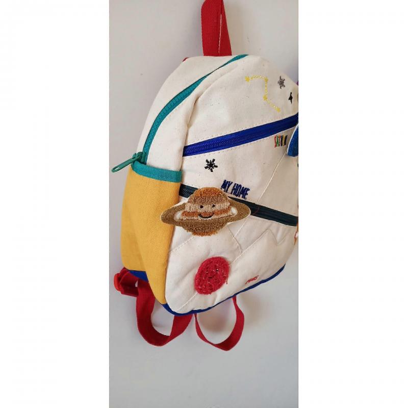 Dětský batoh do školky, roztomilý plátěný batoh s motivem planety