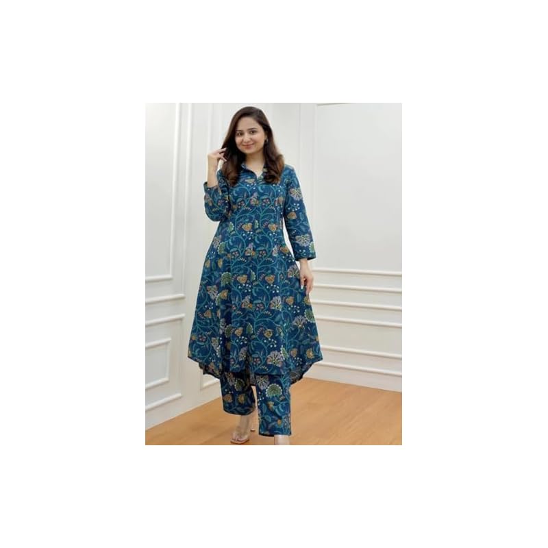 Leriya Fashion Ethnic Co Ord Set for Women | Kurta Set for Women | 2 Piece Kurta Set | Kurta with Pant for Women (X-Larg XL