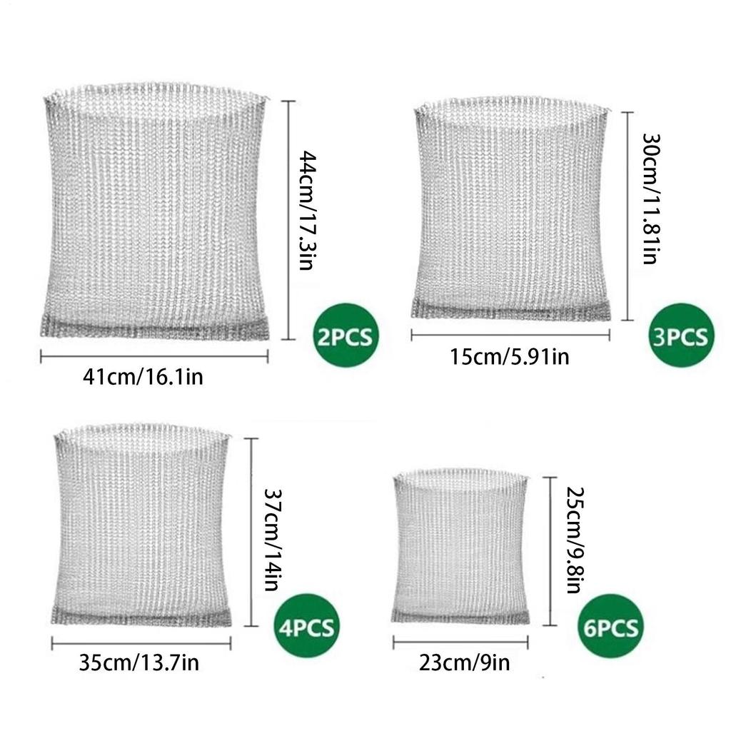 15Pcs Stainless Steel Metal Plant Mesh Bag Wire Knitted Plant Protection Plant Root Pouches Basket Rodent-proof PestControl Bag