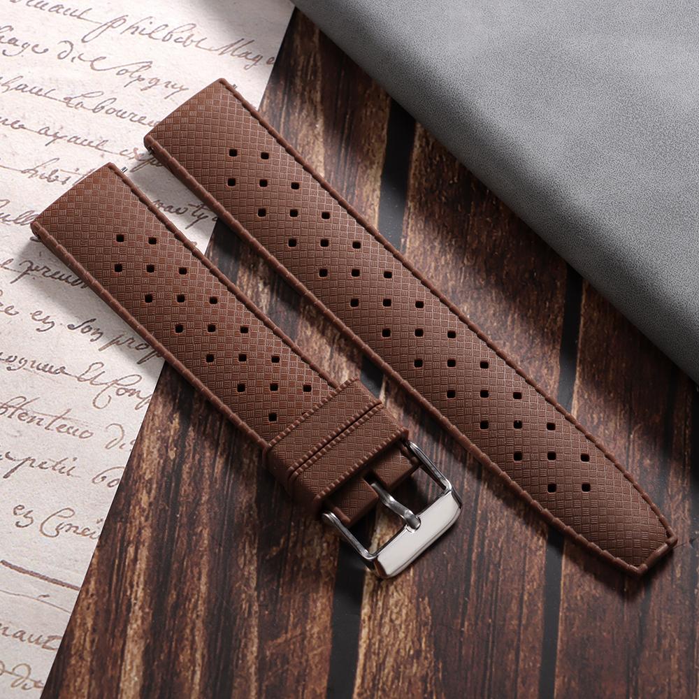 Tropical Silicone Watch Band Quick Release Strap 20mm 22mm for Oris for Seiko for Citizen Rubber Tropic Smart Replacement Straps