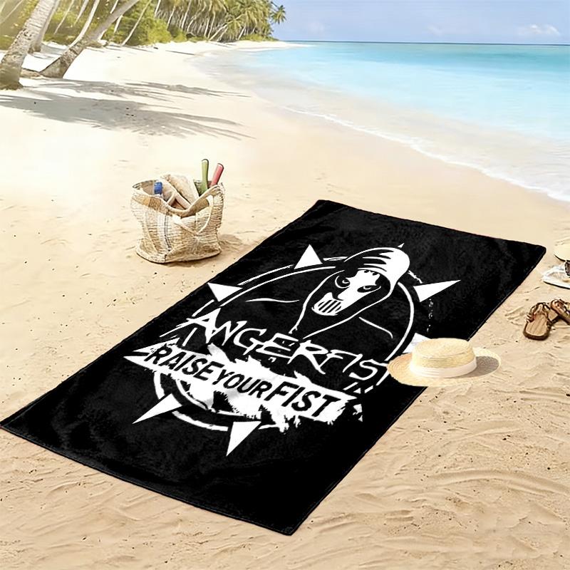 Angerfist Print Beach Towel, Large Soft Quick Dry Towel for Beach Camping Swimming