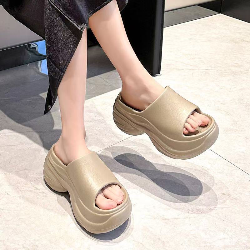 Women's Thick-soled Slippers Light Soft EVA Slippers Outdoor Height Increasing Platform Sandals Non Slip Comfort Home Slippers
