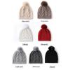 Women's Cable Knit Cashmere Beanie with Fox Fur Pom Pom - Thickened, Warm, and Casual Winter Ear Protection Hat