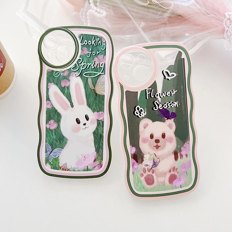 Cartoon Wave měkké pouzdro na telefon pro iPhone 15 Samsung A54 A53 S23 S24 Ultra Redmi Note 12 Pro Note 11 OPPO A38 Reno 10 5G Kryt Infinix Realme C55 C53