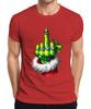 Grinch Middle Finger Christmas Cheeky Gift Glitter Unisexs Tshirt