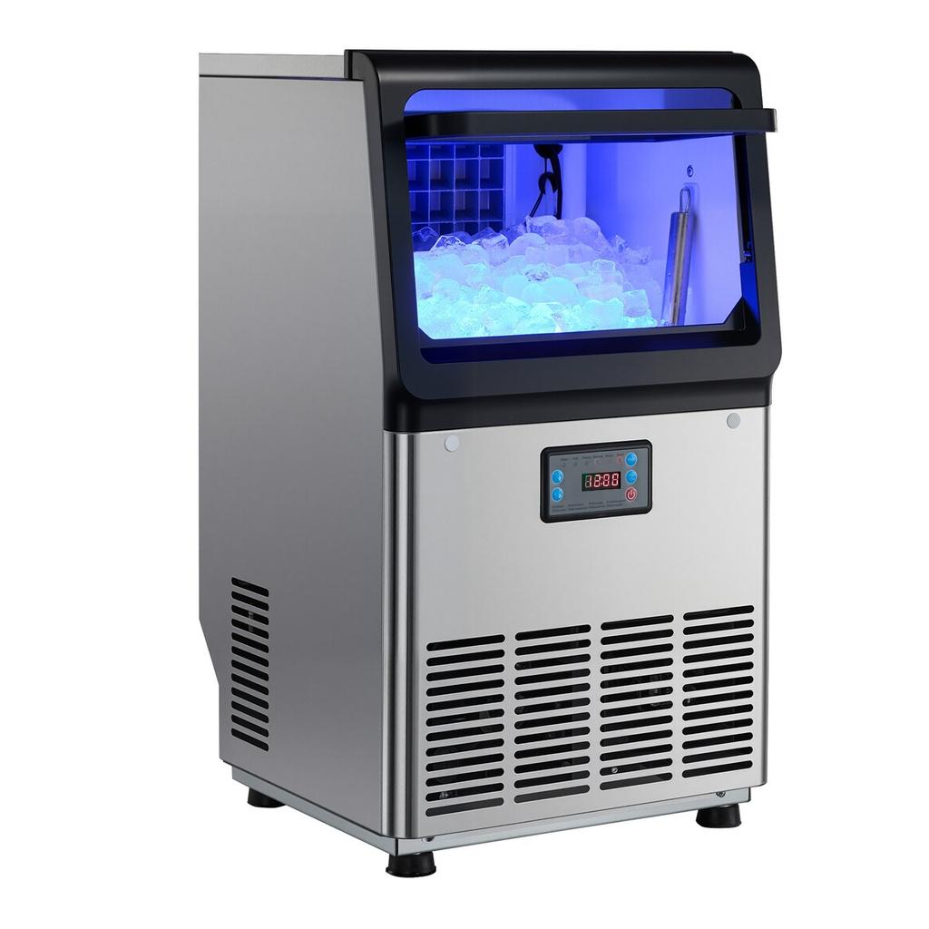 Kommerzielle Eismaschine, 41 kg/24h mit 6 kg Speicherkapazität, Arbeitsplatte/Freistehend/Unterbau, Eismaschine aus Edelstahl mit LED-Anzeige