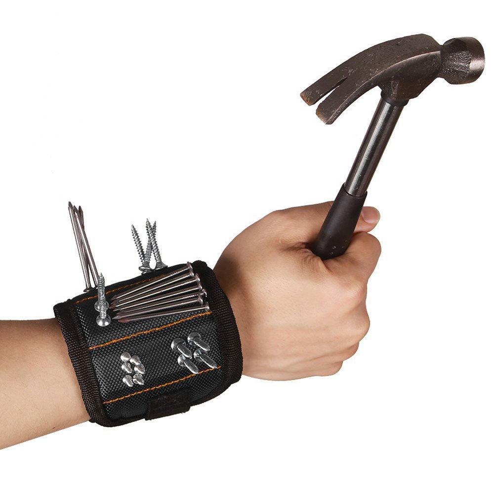 Magnetic Wristband for Holding Screws, Nails, Drill Bits, Super Strong Magnets, Adjustable Strap, Essential Tool