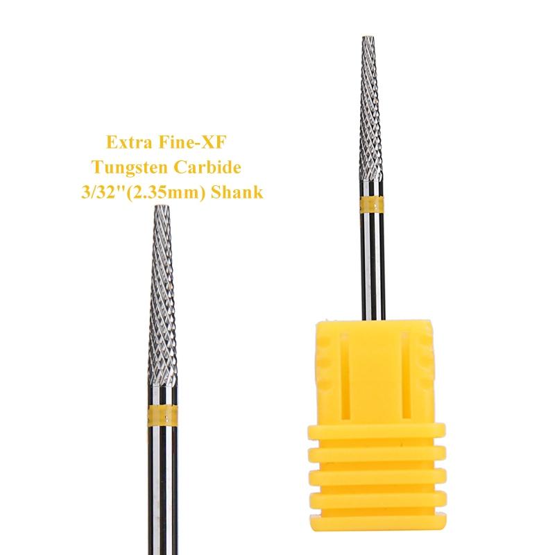 1PCS Tungsten Carbide Cone Nail Drill Bit 3/32" Rotary Burr Bits For Manicure Electric Drill Accessories Nail Milling Tool