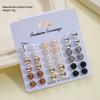 New Fashion Colorful Pearl Earrings Set Korean Black White Beige Oversized Pearl Earrings Statement Women Wedding Jewelry Gifts