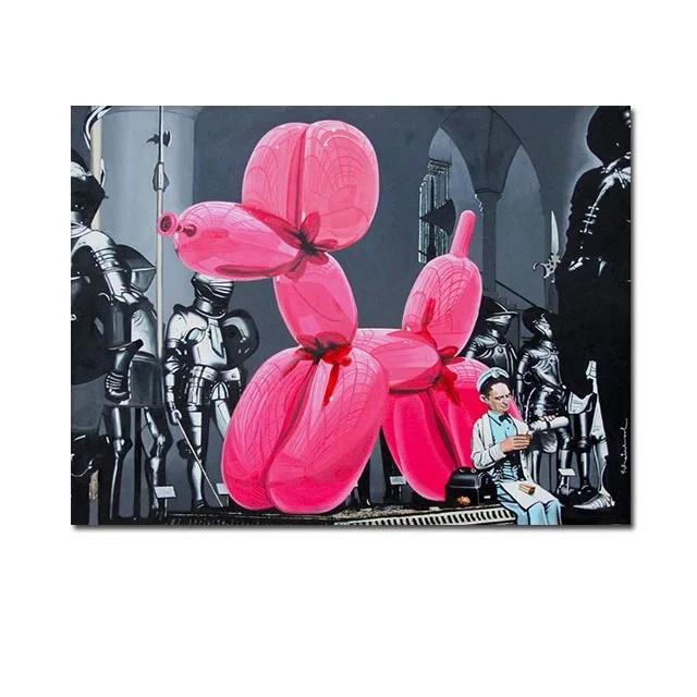 

Картина на холсте в стиле поп-арт граффити «Собака из воздушных шаров», мультяшный постер, принты, абстрактная уличная живопись, декор для дома 21x30cm No Framed