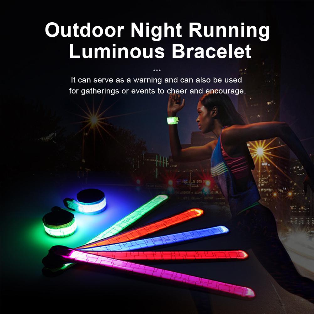 LED Armband Reflective Bracelet 3 Light Modes Light Up Armbands High Visibility Slap Glow Bracelets Running Gear