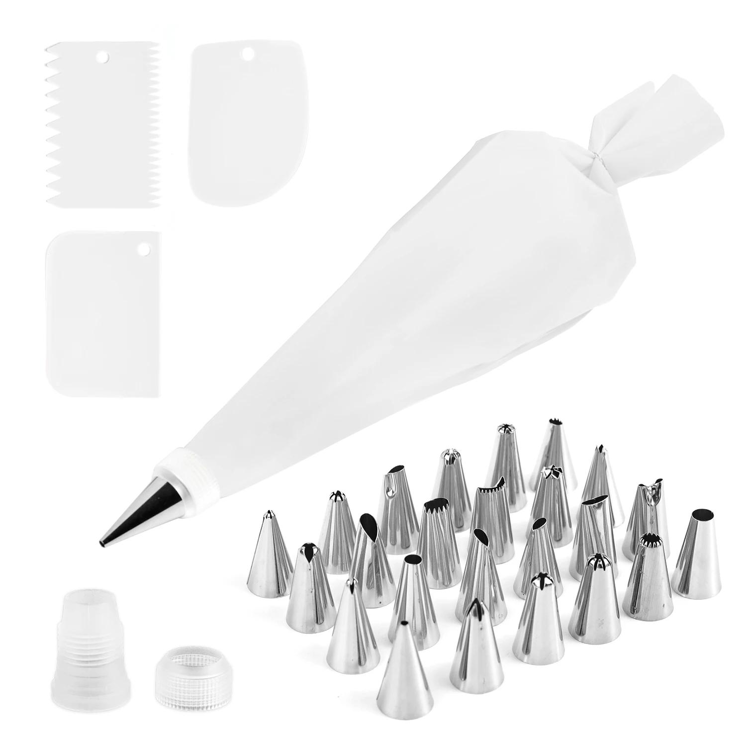 

Набір 14/26/29 шт. Насадки для крему Кухонна пекарня Кондитерська глазур для тортів Кремовий крем Інструменти для прикраси тортів Аксесуари Багаторазові кондитерські мішки