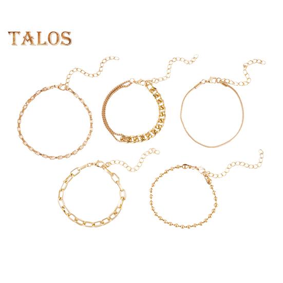 

5/6 шт./комплект женский набор браслетов в стиле ретро хип-хоп цепочка из змеиной кости разная полая цепочка регулируемая золотистого цвета многослойная полированная A