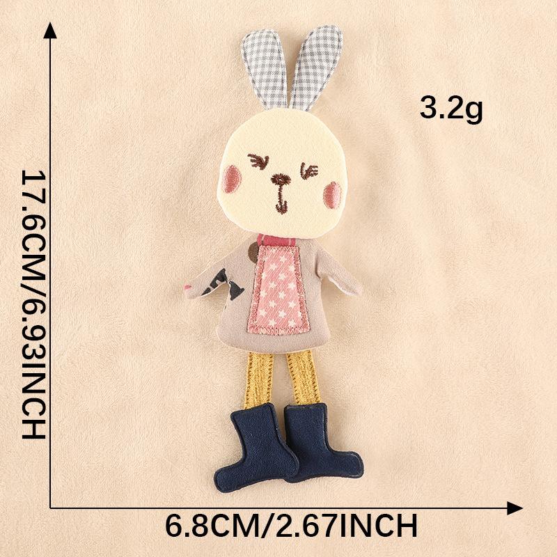 Embroidery Label Decorative Jewelry Doll Rabbit Three-dimensional Patch Sticker Clothing Accessories DIY Hand-embroidered Cloth Label
